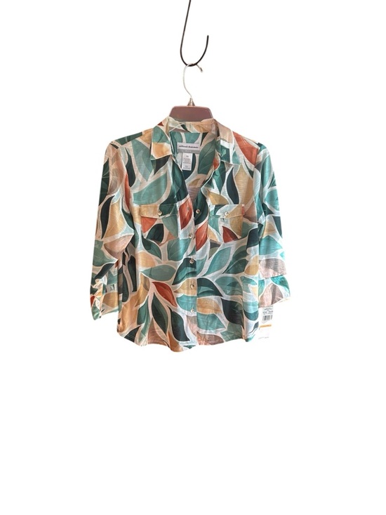Alfred Dunner Tops - NWT Alfred Dunner leaf design button down blouse Size PS
